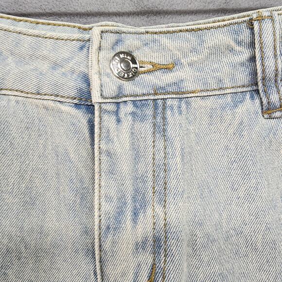 NWT Edikted Wide Leg Jean LARGE 32x30 Cotton Light Blue Denim Bow Pocket Relaxed - Picture 10 of 16